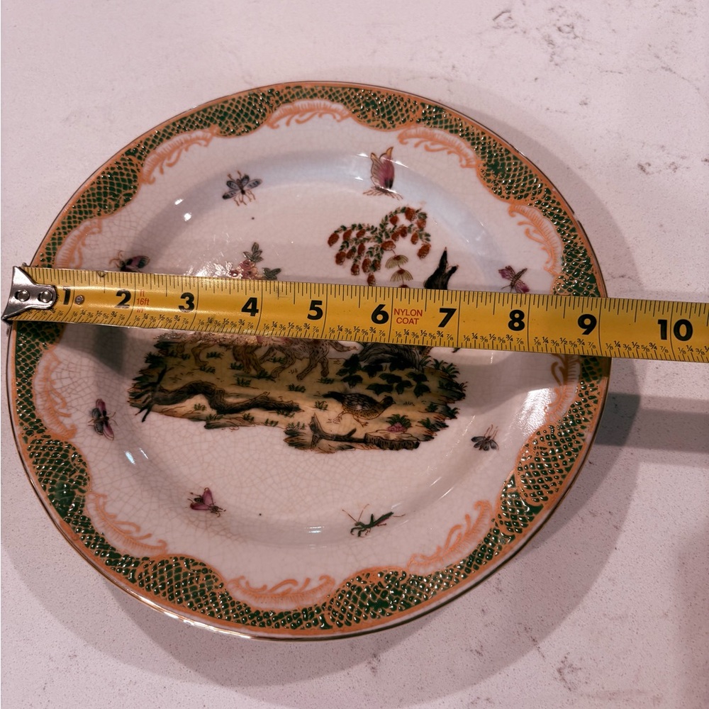 Vintage Decorative Chinese Plate w/Crackle Glaze Dog & Bird Scene Great Piece. - Picture 8 of 8